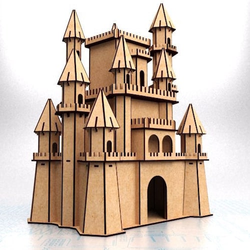 3d Puzzle Castle.laser Cut Files SVG DXF CDR Vector Plans - Etsy