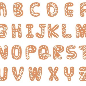 Cookies Alphabet Letras Fuente. Archivos cortados por láser SVG, DXF, CDR,vector plans Glowforge archivos Descarga instantánea, archivo cnc, patrón cnc, corte cnc. 246