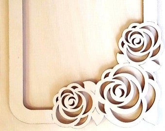 Photo Frame with Roses.Photo frame. Laser cut files SVG DXF CDR vector plans, files Instant download, cnc pattern, cnc cut, laser cut 550
