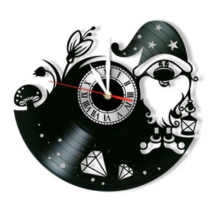 Gnome Wall Clock Vinyl Record Clock.Laser cut files SVG, DXF, CDR, vector plans Glowforge files Instant download, cnc file, cnc pattern. 335 image 2