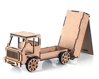 Laser Cut Lorrey Truck Toy Model. Laser cut files SVG, DXF, CDR, vector plans Glowforge files Instant download, cnc file, cnc pattern. 106