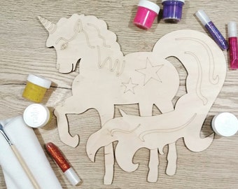 Decorative Unicorn Laser Cut Engraved Template. Laser cut files SVG, DXF, CDR, vector plans Glowforge files Instant download, cnc file. 767