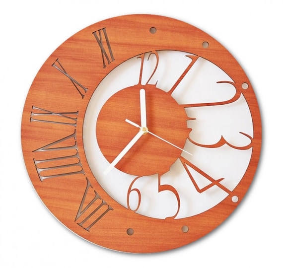 Modern Wall Clock .Laser cut files CDR vector plans files Etsy