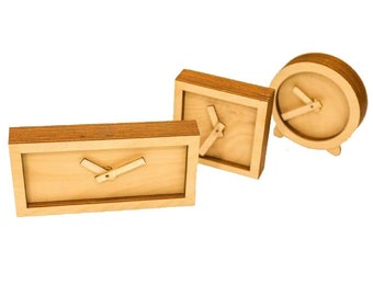 Desk Clock. Wooden Clock For Him.Laser cut files SVG, DXF, CDR, vector plans Glowforge files Instant download, cnc file, cnc pattern. 639