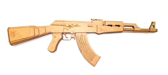 Ak 47 Rifle 3d Puzzle.laser Cut Files SVG, DXF, CDR, Vector Plans