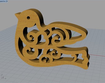 Laser Cut Bird.Decorative Design.Laser cut files SVG,DXF,CDR, vector plans Glowforge files Instant download,cnc file. 597