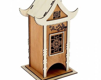 Tea house.Laser cut files SVG DXF CDR vector plans, files Instant download, cnc pattern, cnc cut, laser cut. 394