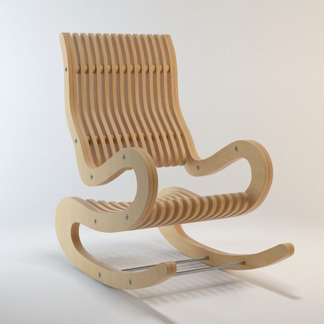 Rocking Chair Plywood. Laser Cut Template. Vector for CNC. Ai, Svg, Dxf