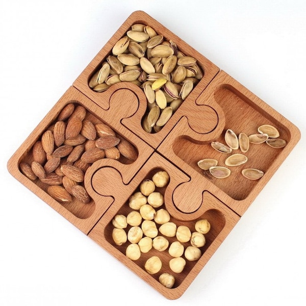 Puzzle Joint Tray for Nuts.Laser cut files SVG DXF CDR vector plans Glowforge files Instant download. 782