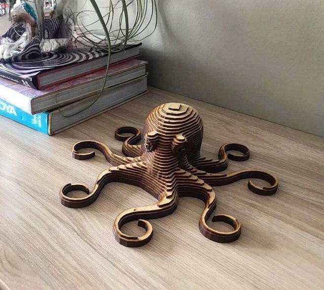 Download Octopus Layered Decor Laser Cut Files Svg Dxf Cdr Vector Etsy