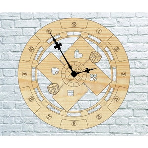 Poker Wand Uhr.Vector dxf, cdr, Svg für CNC, Vektor-Datei, digitale Vektor-Kunst, cnc, cnc Datei, cnc Muster, cnc geschnitten. 178