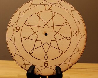 Decoratieve Wall Clock.Laser cut bestanden SVG, DXF, CDR, vector plannen Glowforge bestanden Instant download, cnc-bestand, cnc-patroon. 107