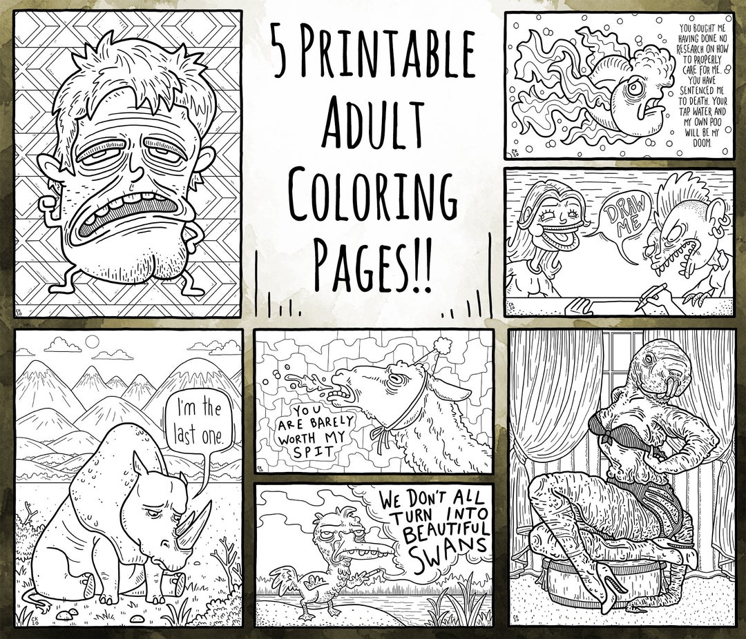Let's Get Weird: Adult Coloring Pages 5 Printable Coloring Pages ...