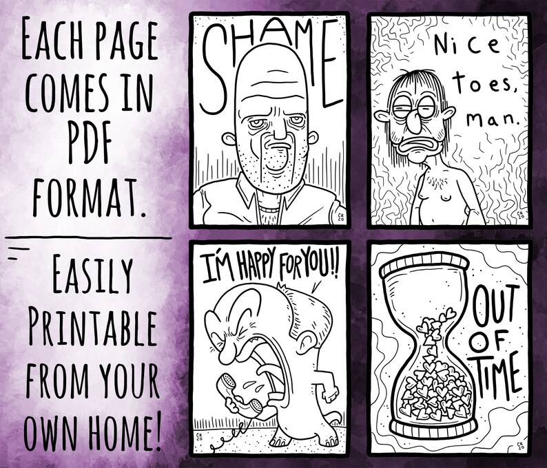 Let's Get Weird: Adult Coloring Pages 5 Printable - Etsy