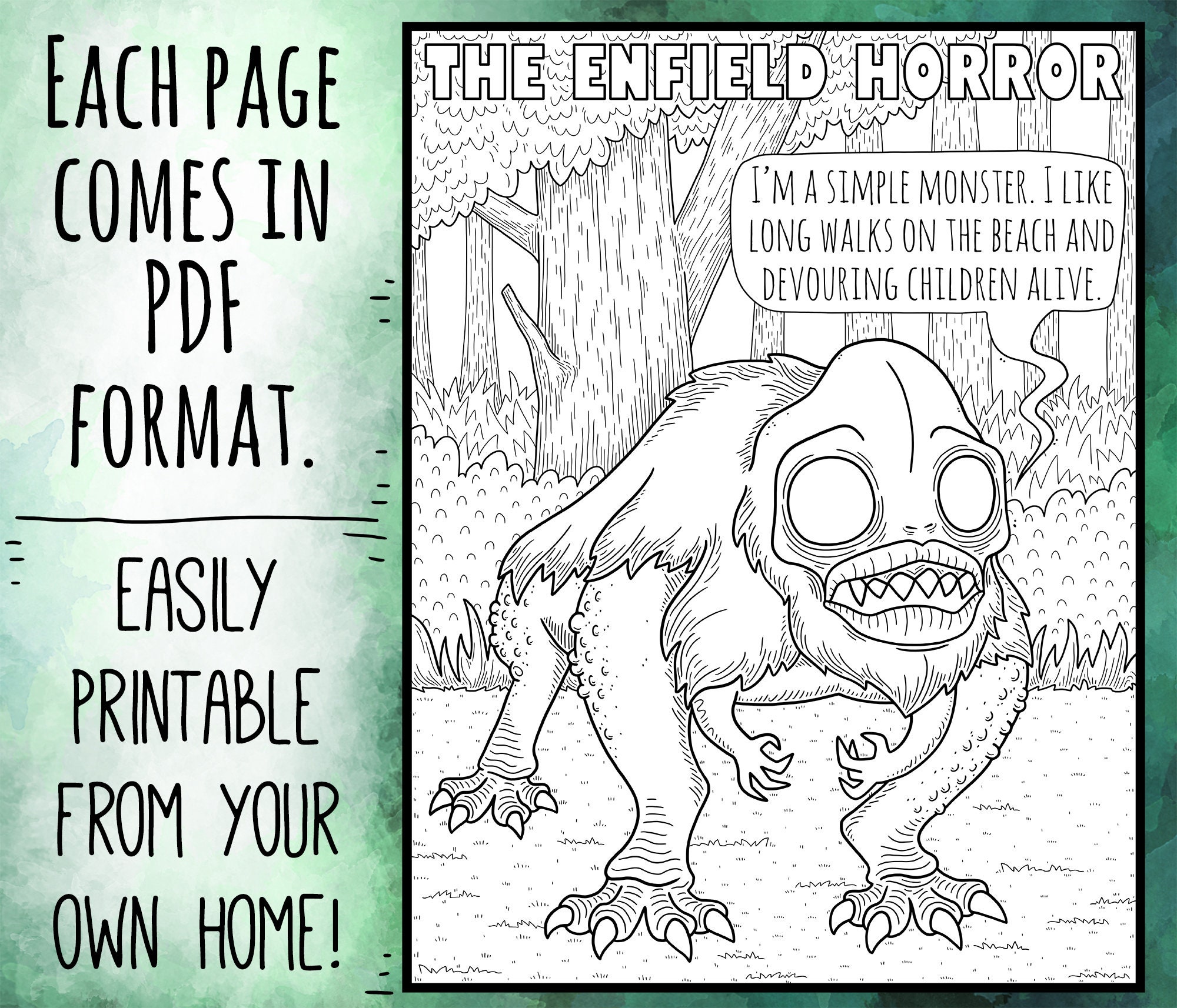 Cryptozoology / Folklore: Adult Coloring Pages 5 Printable | Etsy