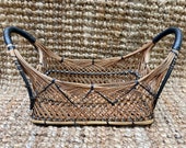 Vintage wicker basket.wicker cane basket. Hand woven basket. Gift basket. Fruit basket. Boho wicker basket. Rattan basket. Storage basket.