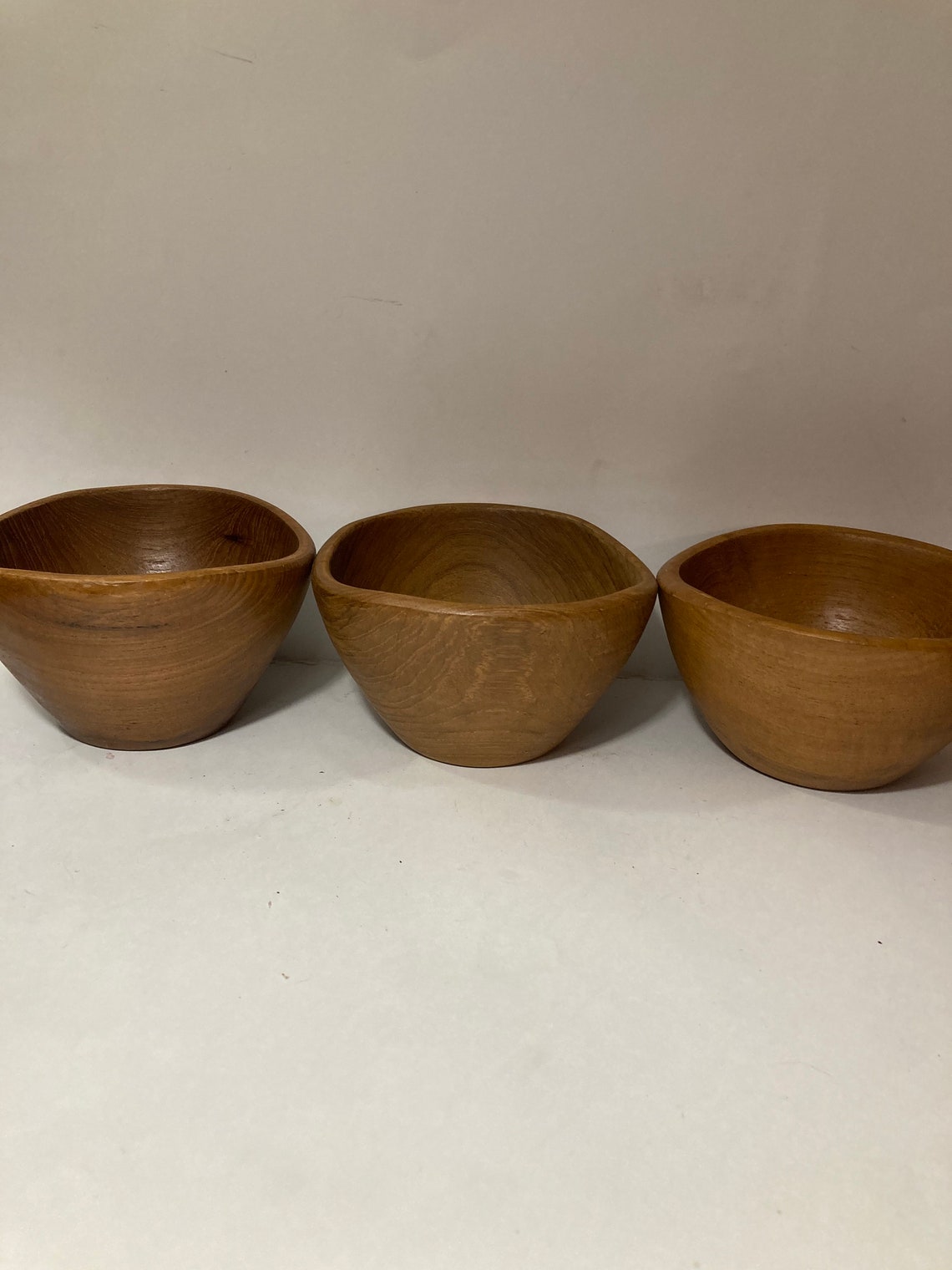 Teak wood salad bowl set. Thailand 60s teakwood salad set. Etsy