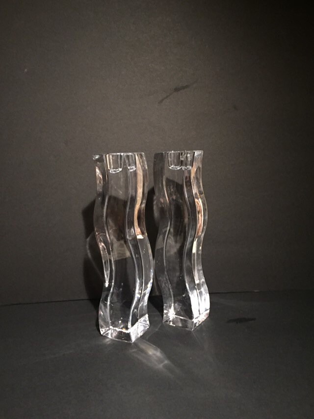 Lenox 8inch crystal candle holders. Lenox 100 lead crystal Etsy