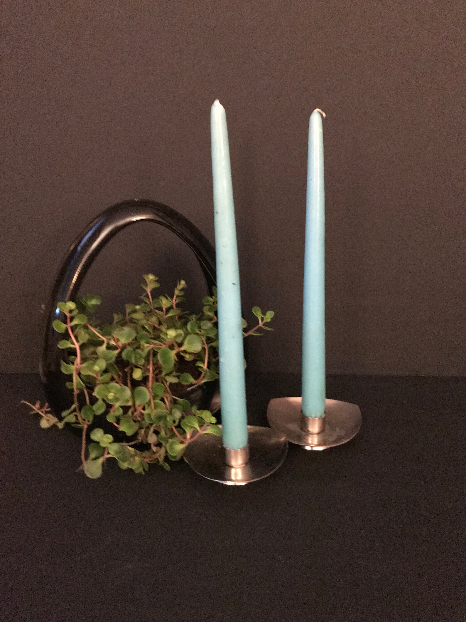 Pair of Danish modern candle holders. Stainless steel taper Etsy