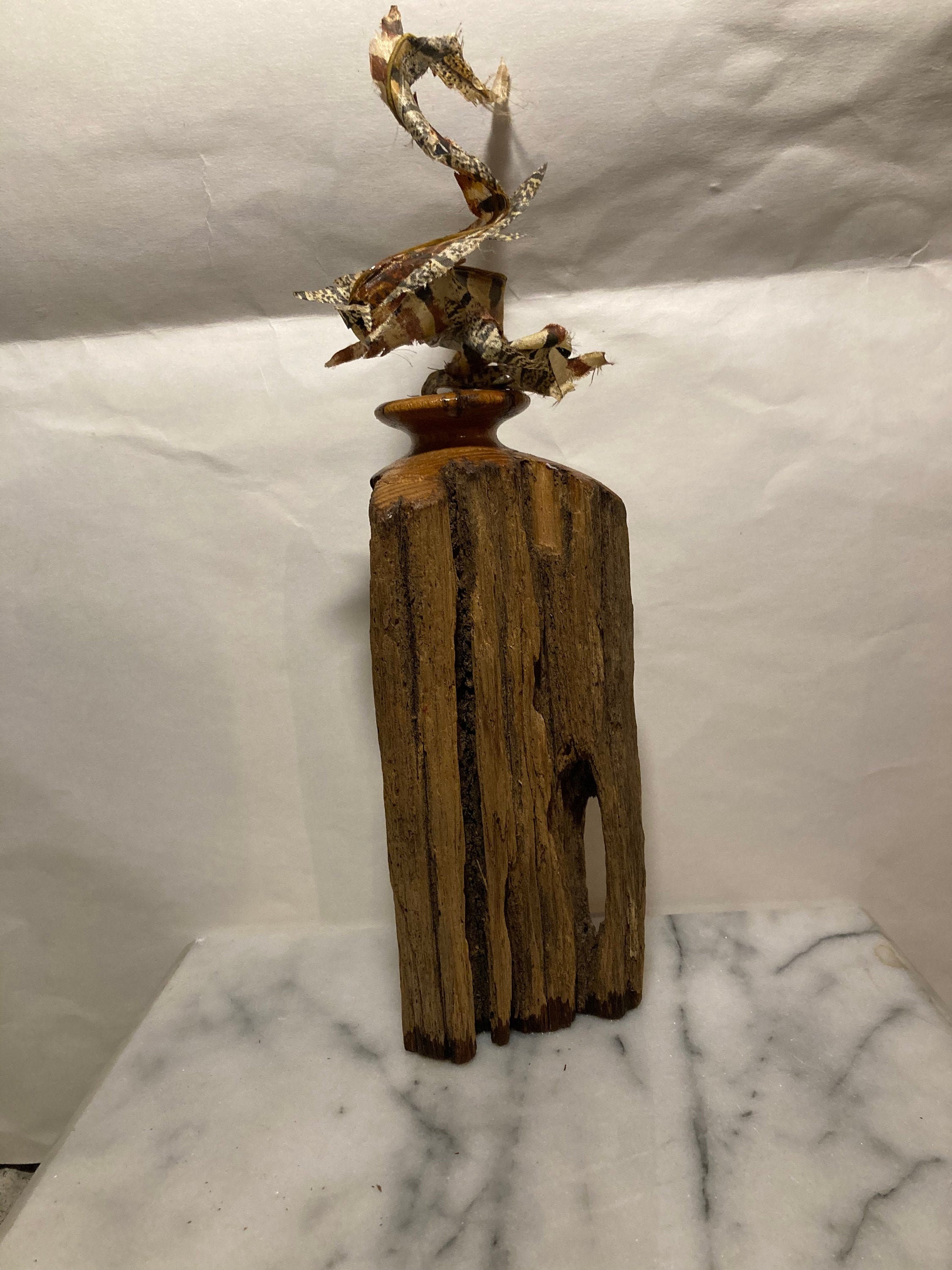 Mid century hand carved wood bud vase. Dried flower vase. Etsy