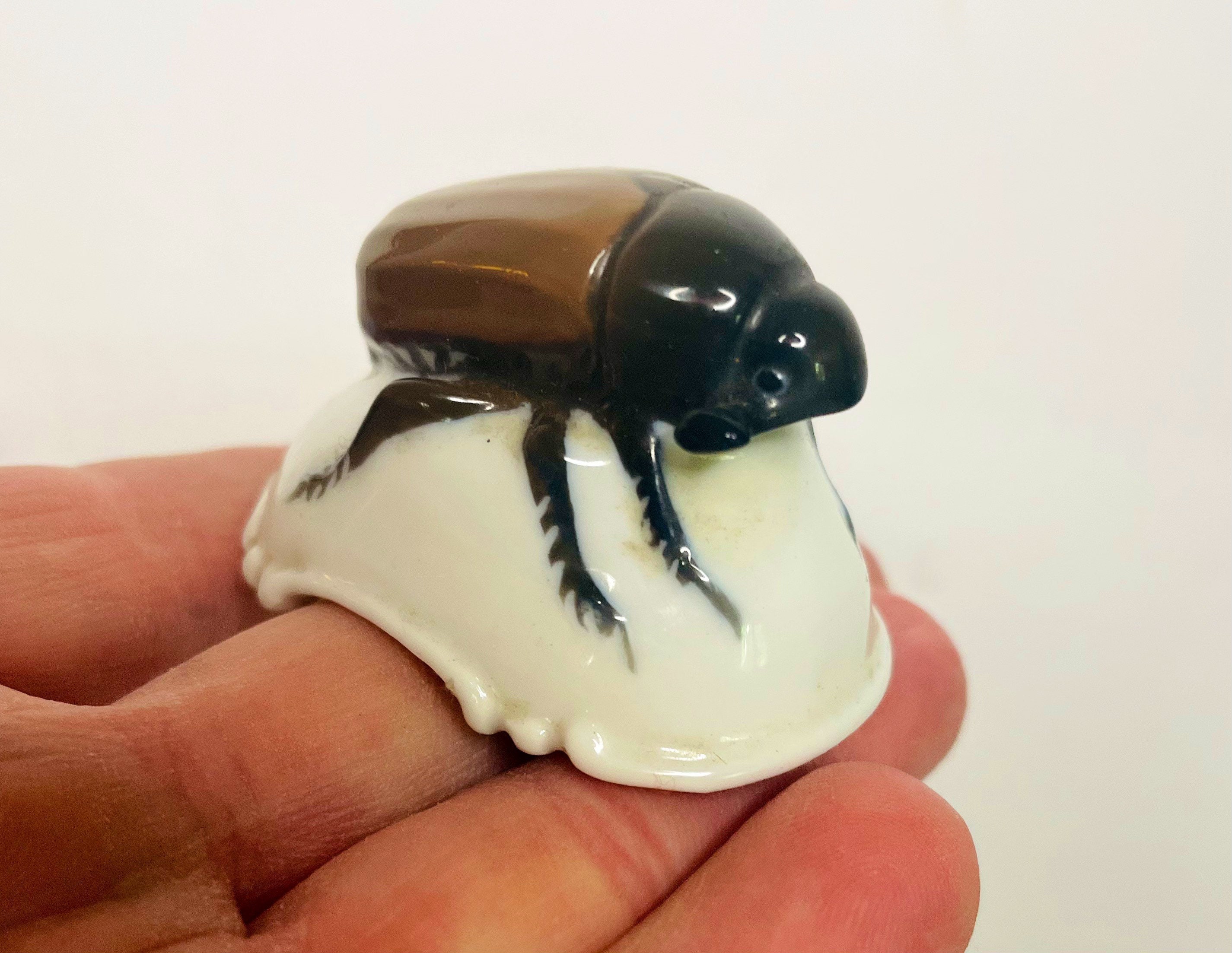 Rosenthal, Germany porcelain beetle figurine. Karl Himmelstoss. Ceramic  dung beetle. Scarab figurine. June bug. Rosenthal collectors. Totem. -  .br