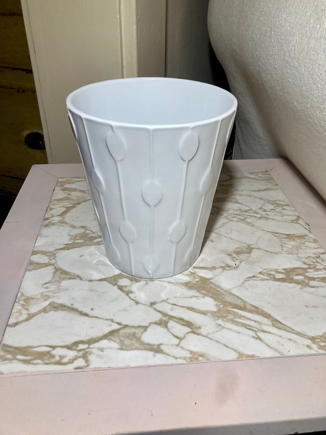 Vintage IKEA planter. Ceramic white planter. Modernist Etsy