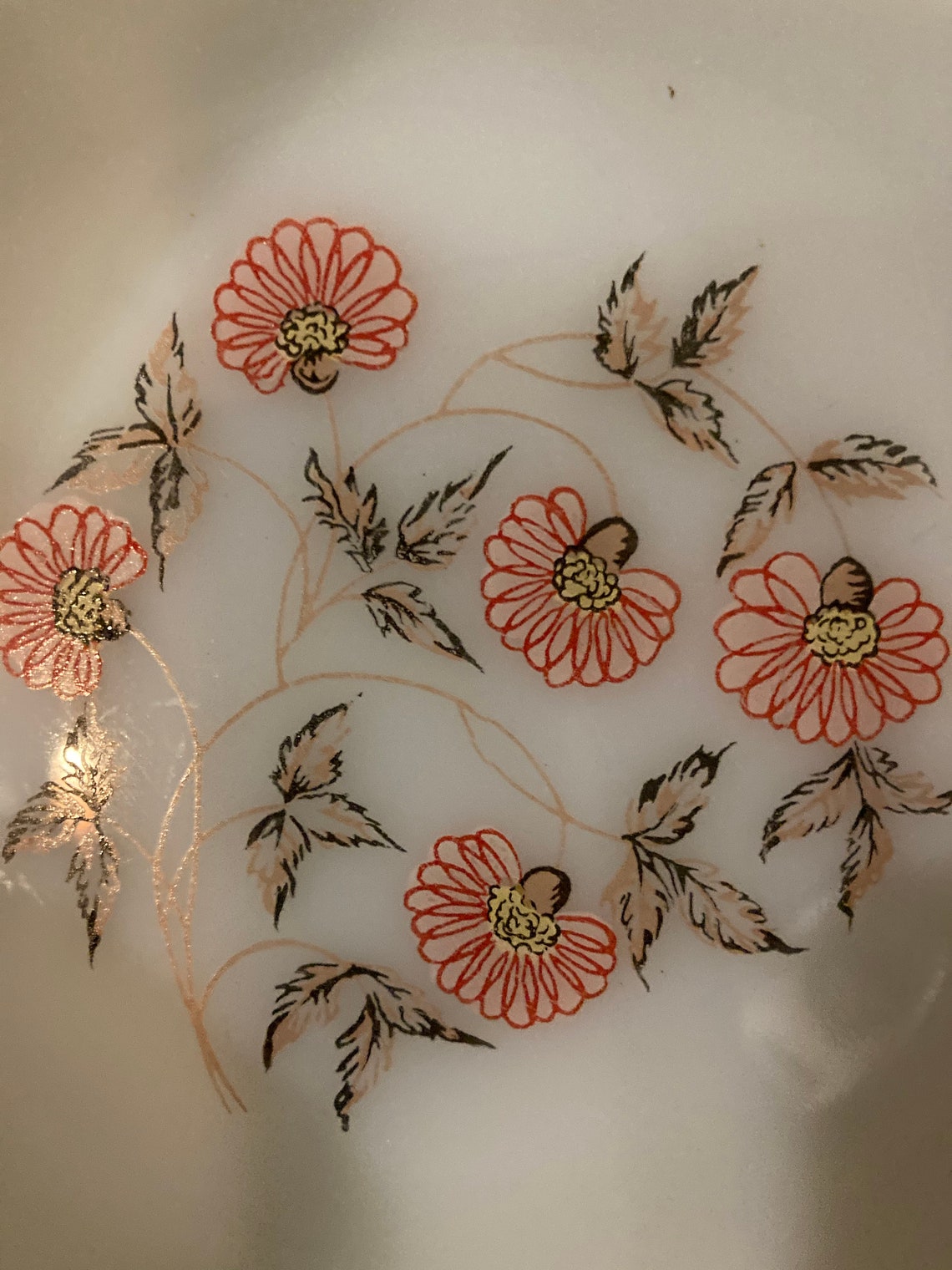 Fire King Fleurette Pattern Serving Bowl. Retro Fire King Etsy
