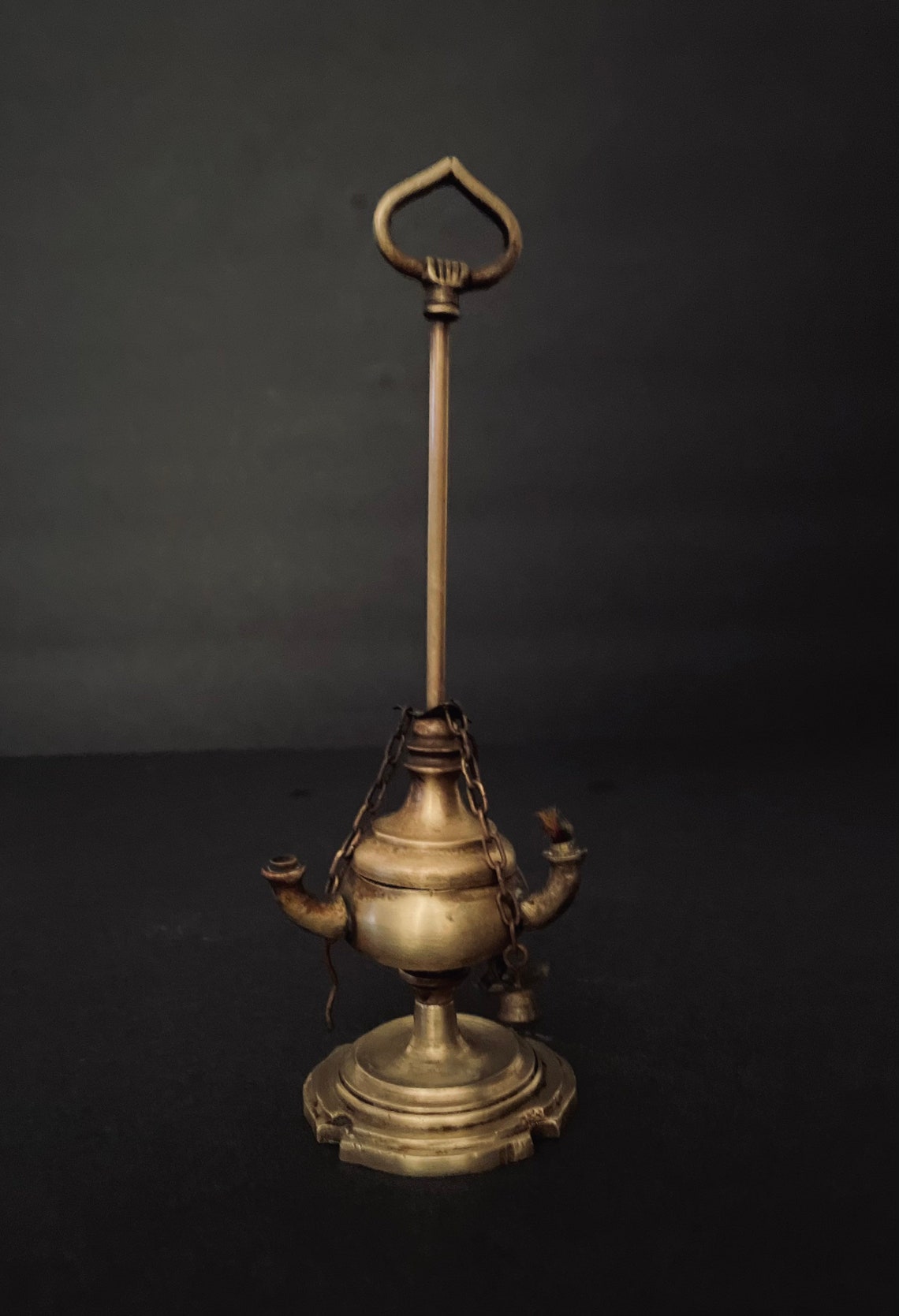 7inch Antique Whale Oil Lantern. Three Arm Brass Hanging Etsy