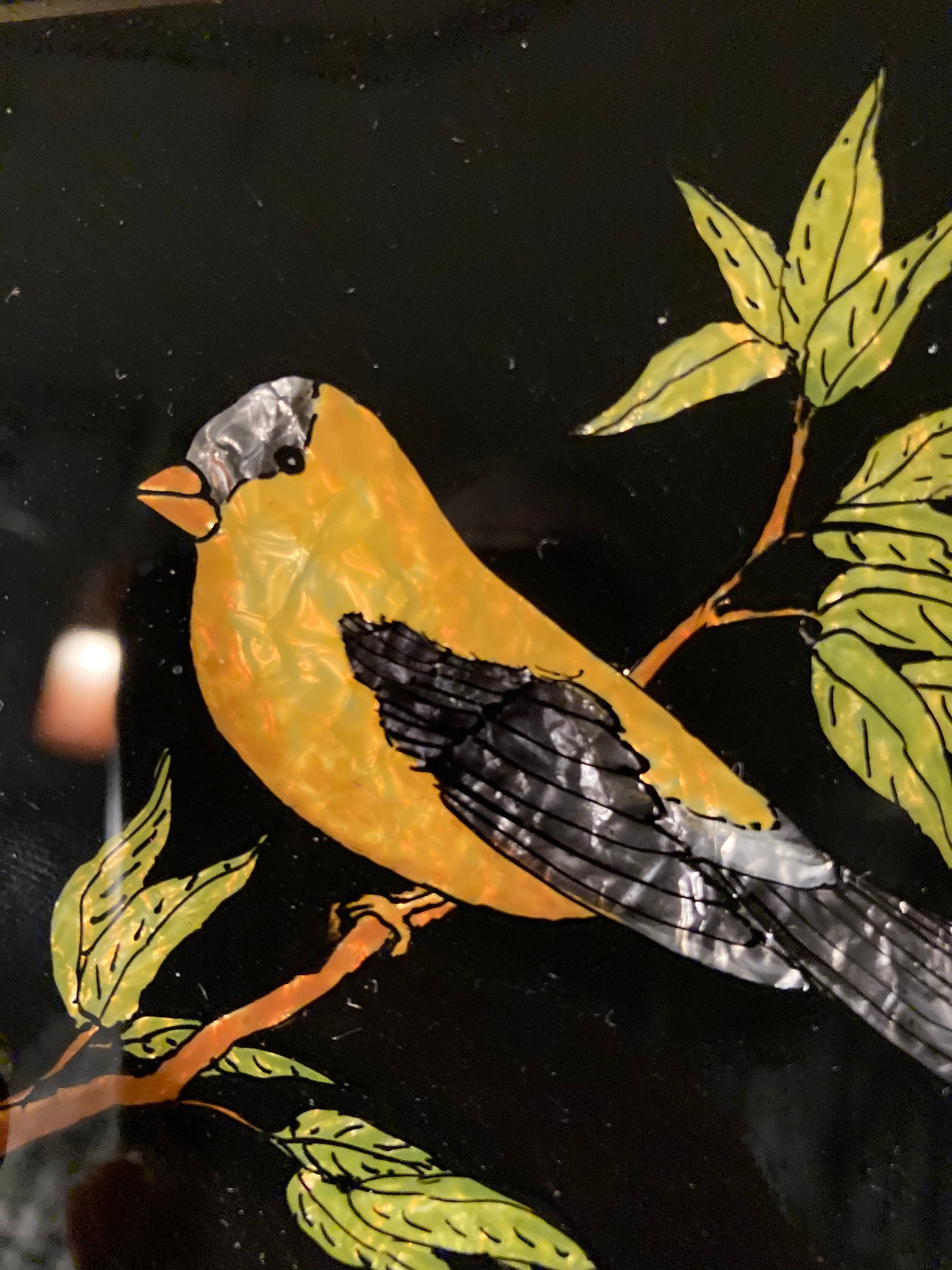 Antique tinsel painting. Late 19th century foiled tinsel wall Etsy