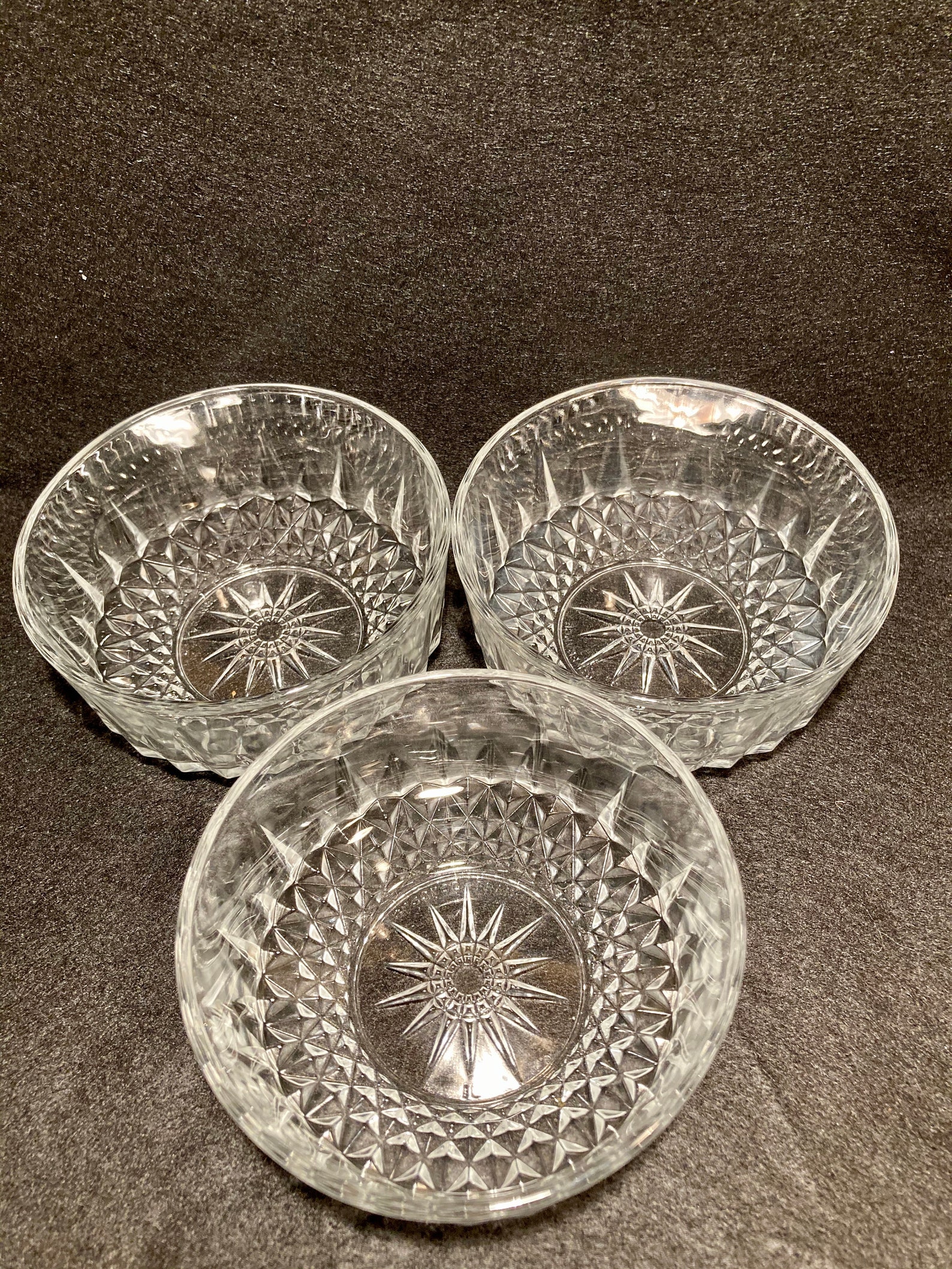 Set of four Arcoroc France glass berry bowls. Arcoroc Diamont Etsy