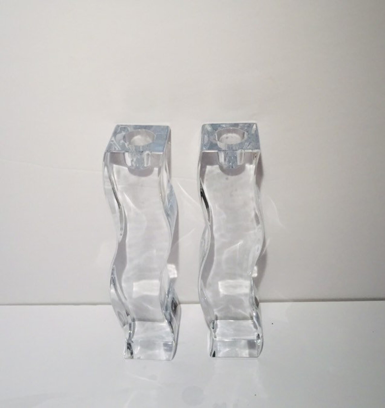Lenox 8inch crystal candle holders. Lenox 100 lead crystal Etsy
