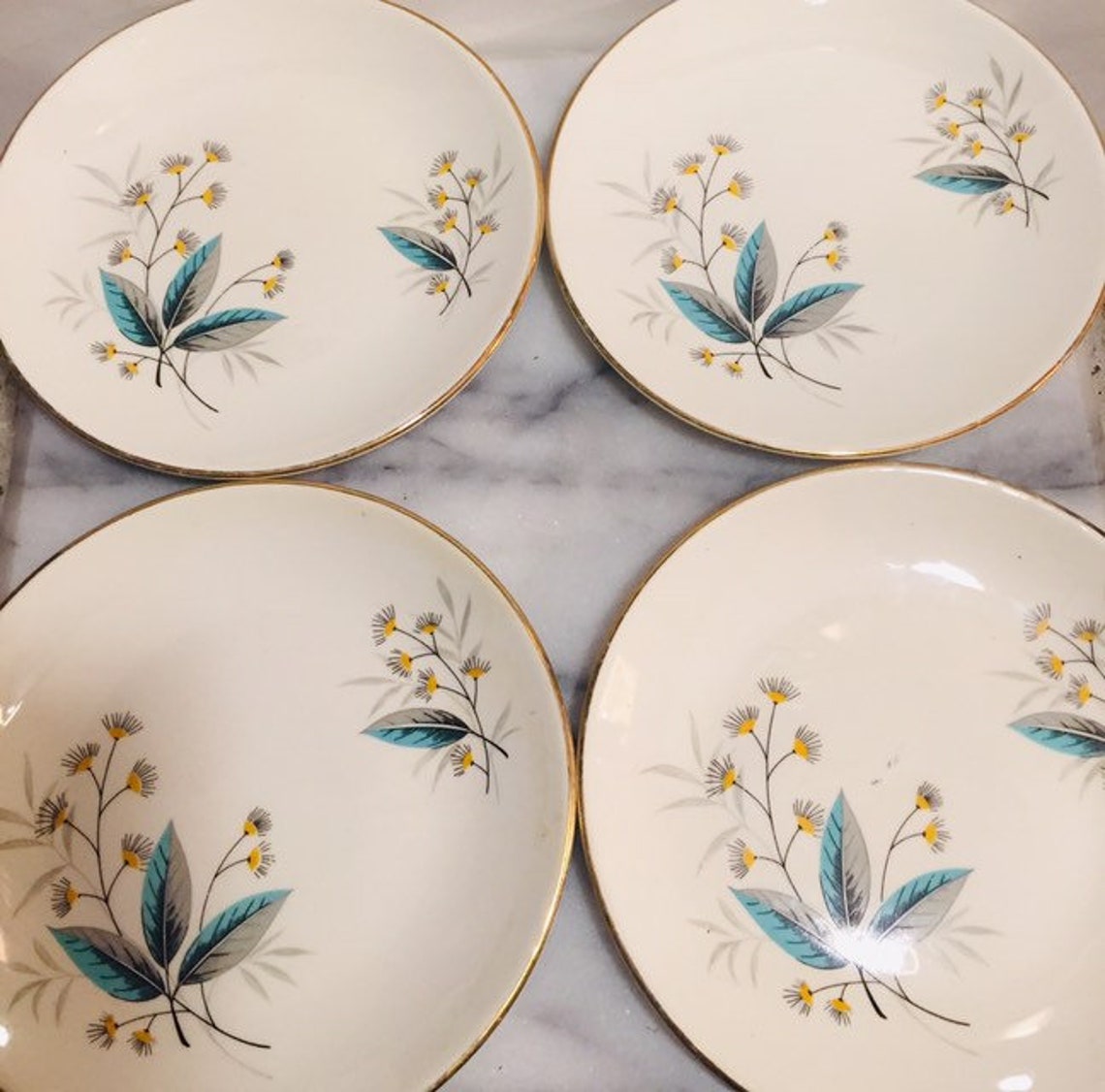 Four 6 inch Swinnertons Nestor Vellum plates. Fantasia 6 inch Etsy