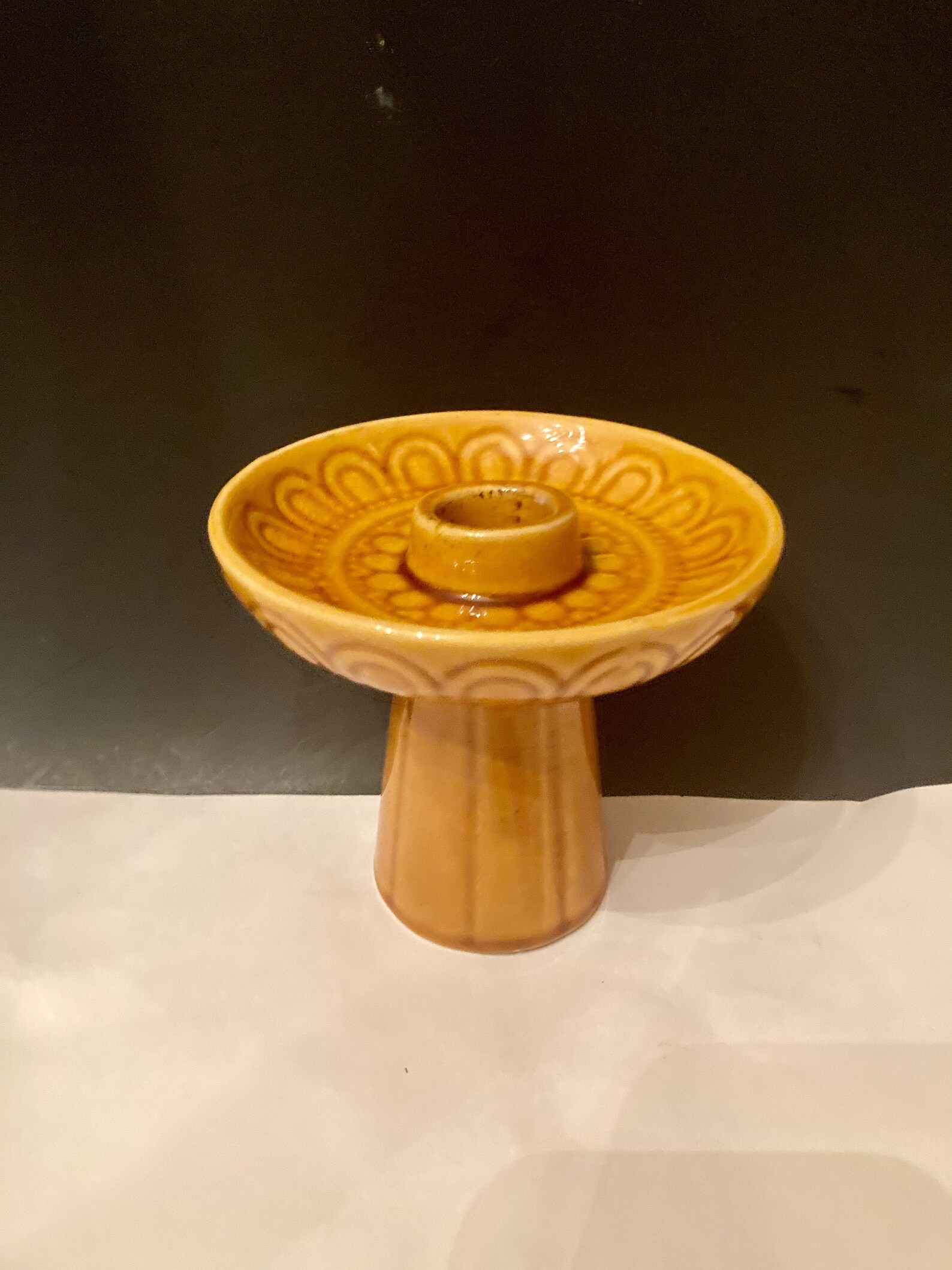 Mid century modern ceramic pillar candle holder. Danish modern Etsy