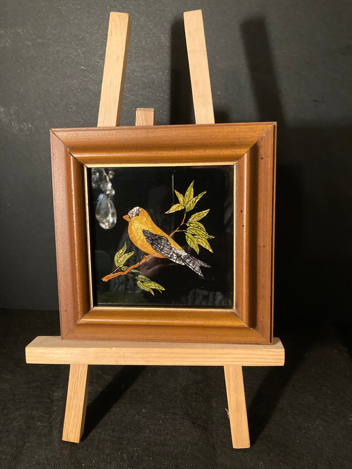 Antique tinsel painting. Late 19th century foiled tinsel wall Etsy