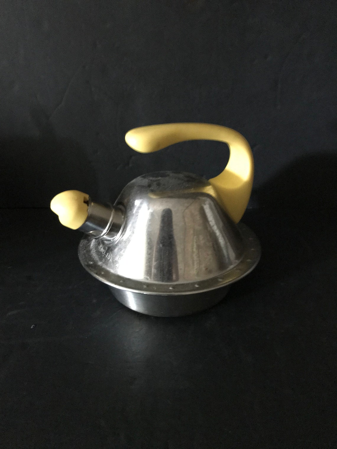 Rare IKEA tea kettle. Stainless traps pit with canary yellow Etsy