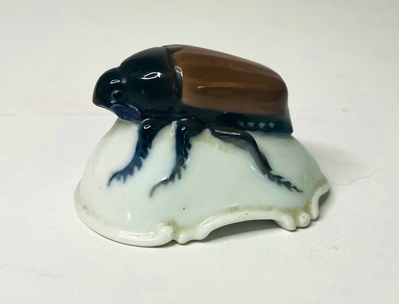 Rosenthal, Germany porcelain beetle figurine. Karl Himmelstoss. Ceramic dung beetle. Scarab figurine. June bug. Rosenthal collectors. Totem. - .br Rosenthal, Germany porcelain beetle figurine. Karl Himmelstoss. Ceramic dung beetle. Scarab figurine. June bug. Rosenthal collectors. Totem. - .br