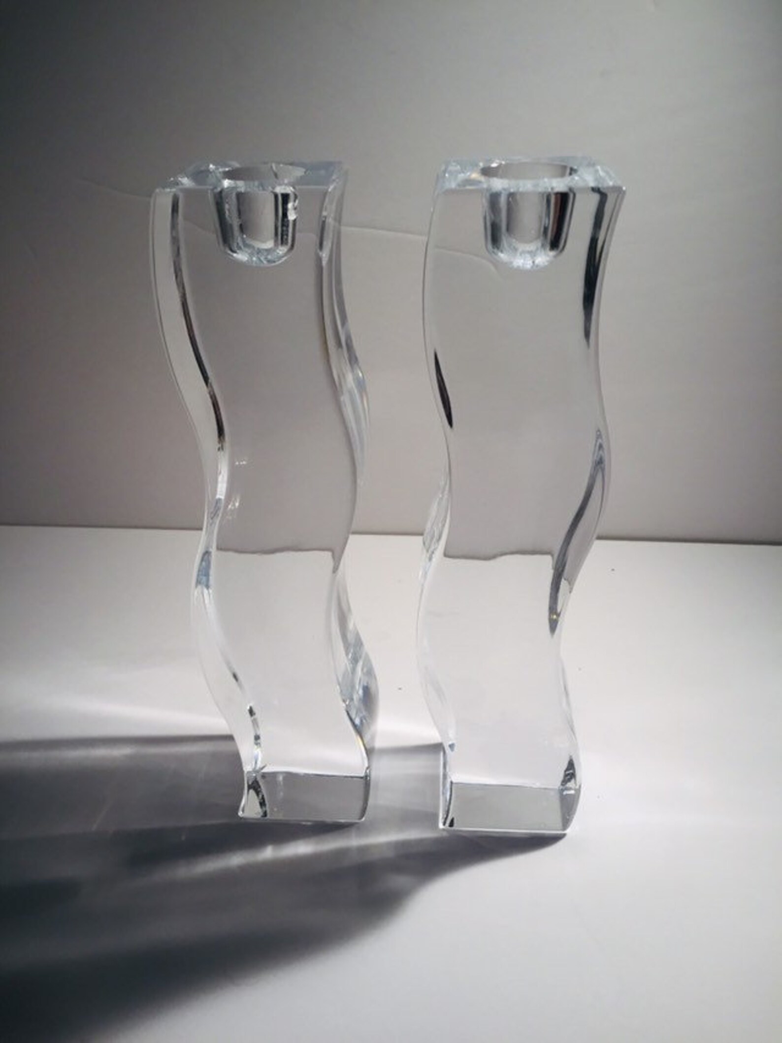 Lenox 8inch crystal candle holders. Lenox 100 lead crystal Etsy