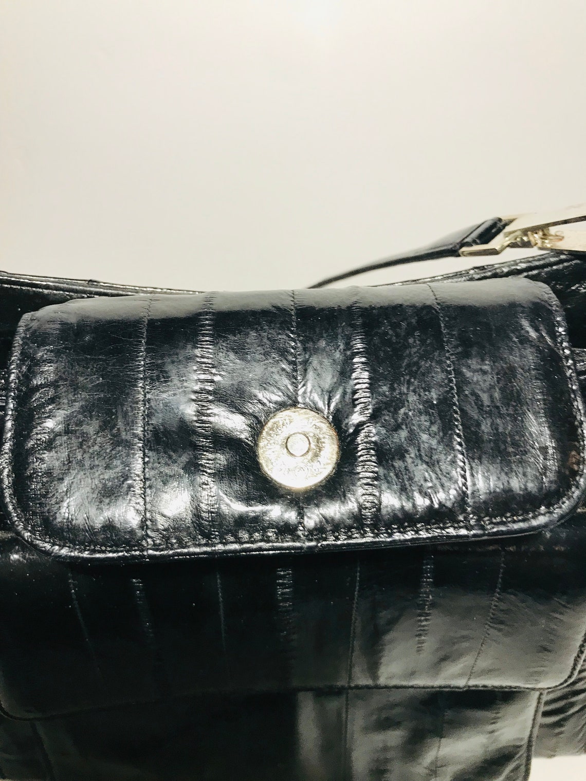 Lee Sands purse. 80s Eel skin purse. Crossbody adjustable | Etsy