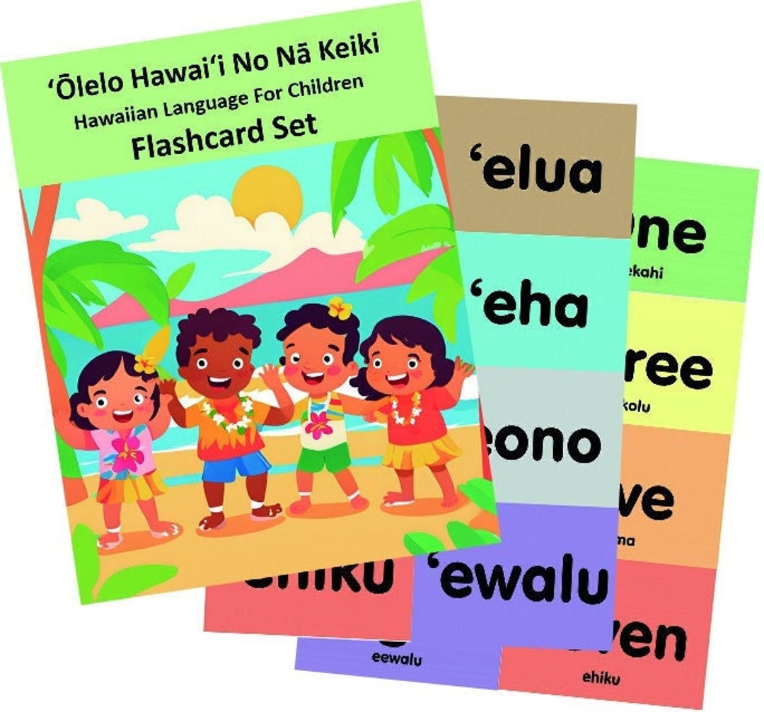 Hawaiian Flash Cards Kit to Learn Numbers, Colors, Hawaiian Culture - Etsy