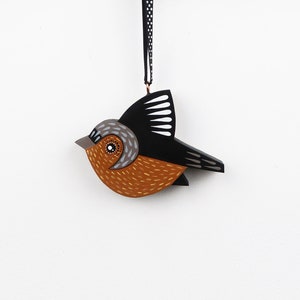 Hand Painted Chaffinch Christmas Tree Decoration: British Garden Bird Art