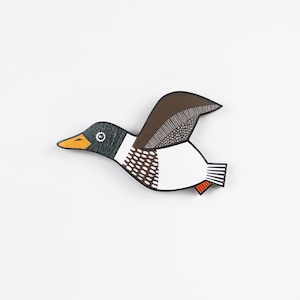 Handmade Pine Wood Flying Duck Wall Art: Farmhouse Decor