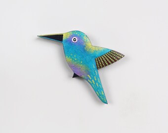Hand Painted Hummingbird Wall Art: Tropical Bird Decor