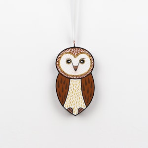 Barn owl Christmas decoration, hanging Christmas tree ornament, forest theme decor, stocking filler gifts uk, woodland holiday decor