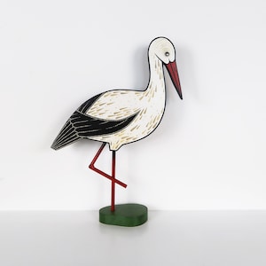 Stork decoration - free standing bird statue - wildlife home decor - nature inspired - Christmas gift - housewarming gift - shelf ornament