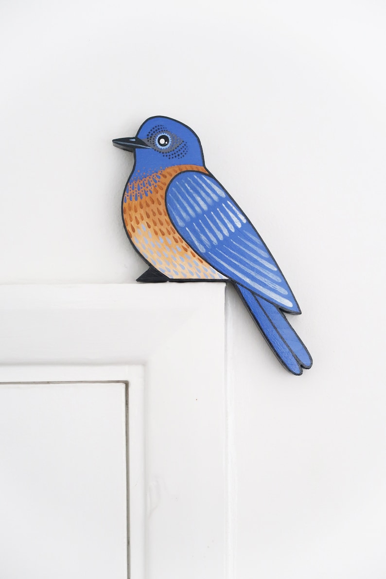 Western Bluebird Wooden Door Topper Miniature North American Etsy