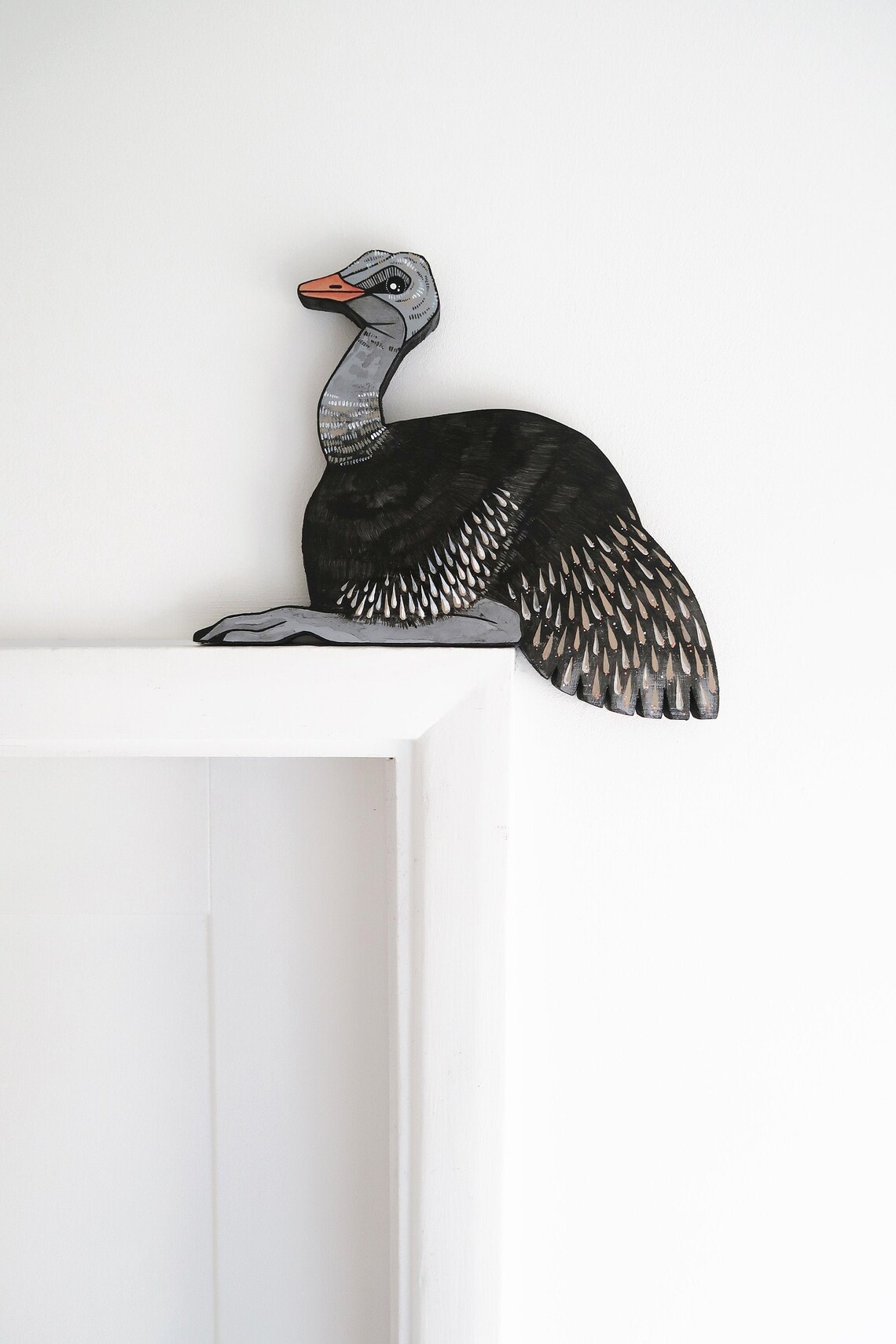 Ostrich Artwork Wooden Door Topper Hand Painted Home Gift Etsy