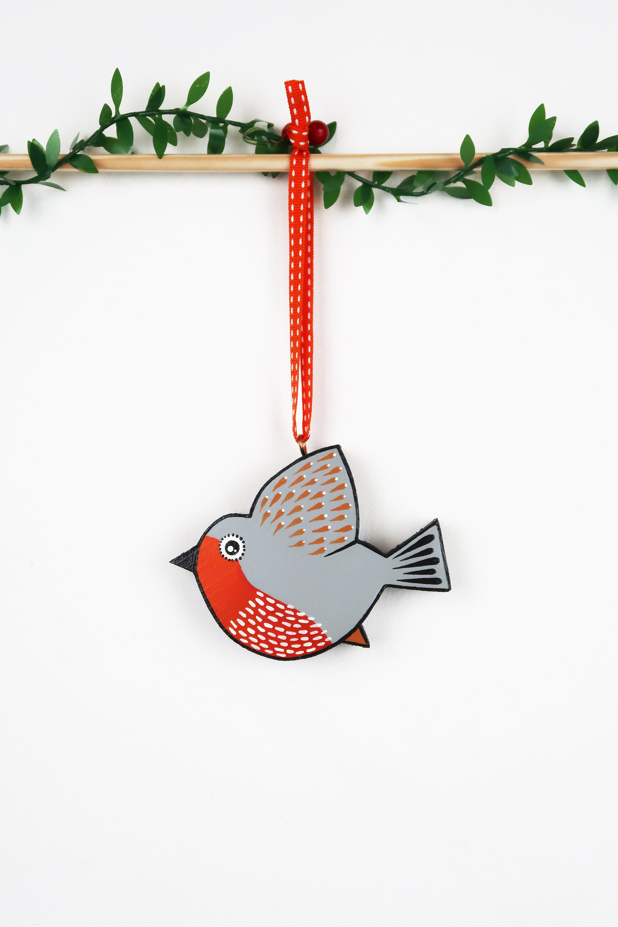 Tiny robin wall hanging miniature british garden birds art Etsy