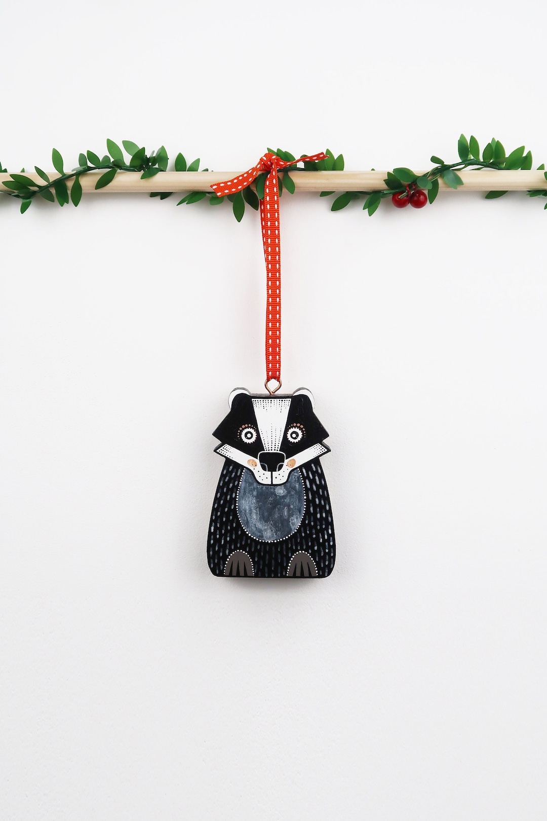 Badger Christmas Ornament 