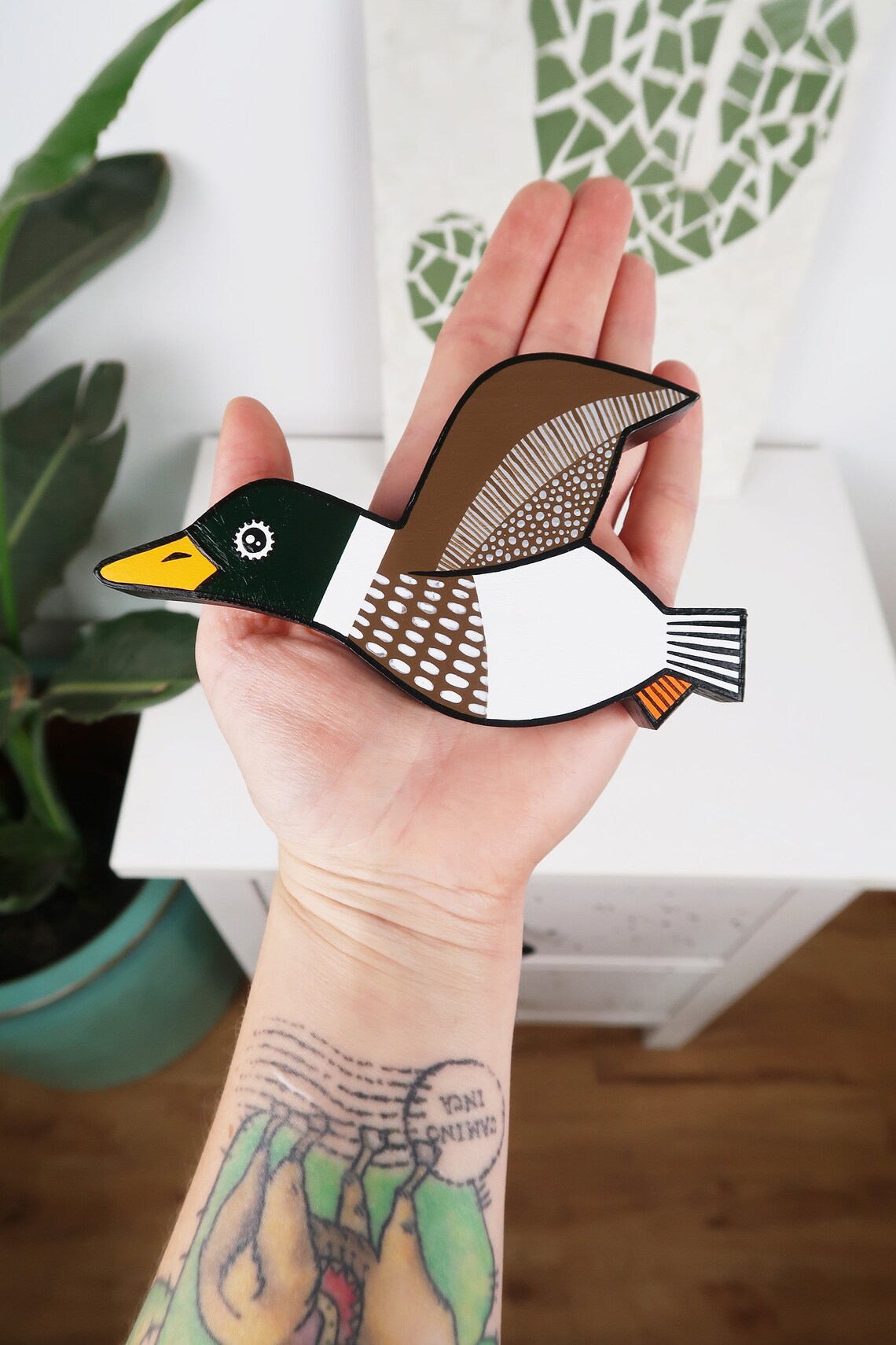 Flying Duck Wall Art Mallard Artwork Miniature Farm Bird Etsy UK