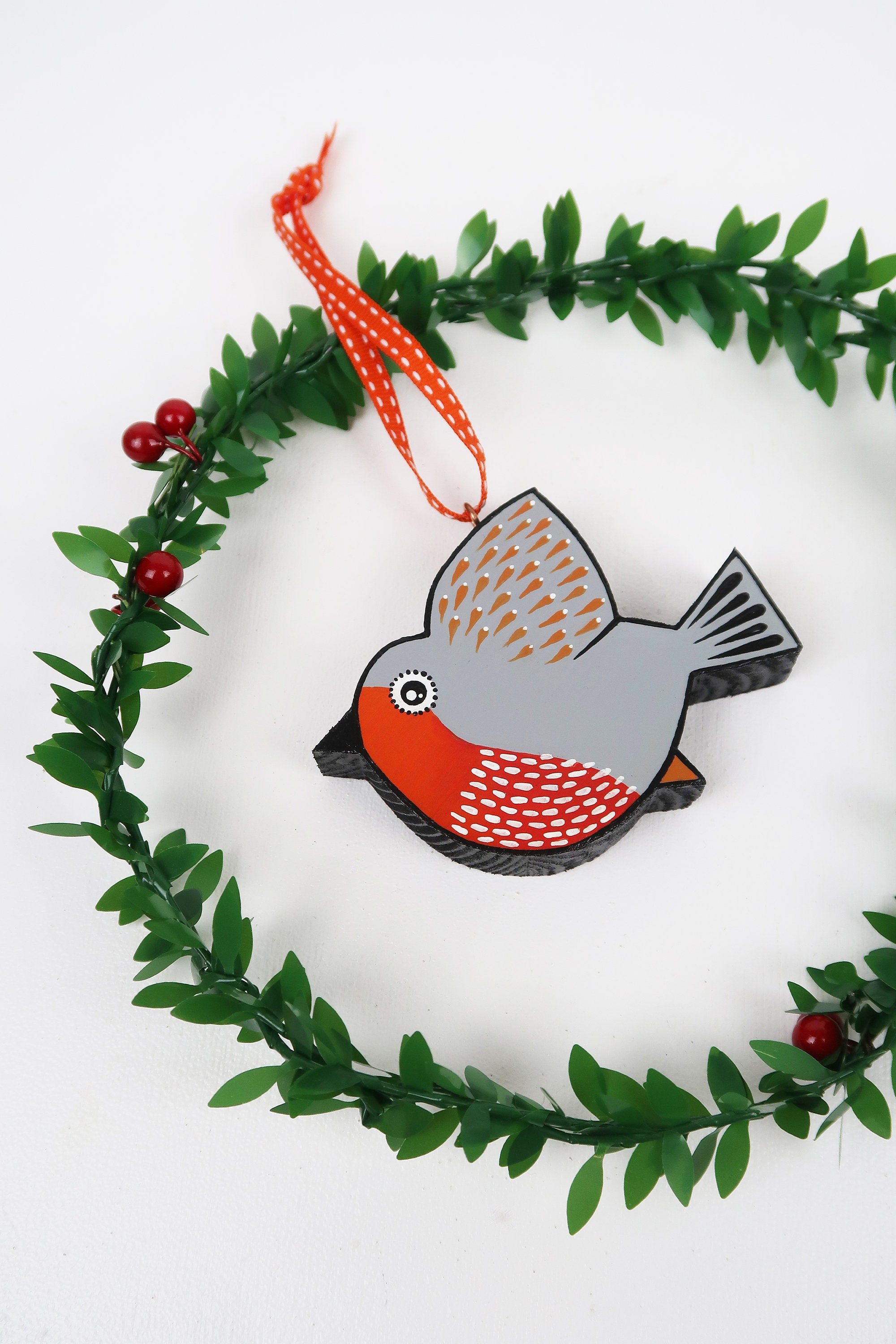 Tiny robin wall hanging miniature british garden birds art Etsy